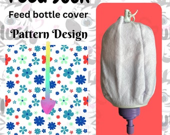 Bespoke Floral Print Feed Sock | Feed Bottle Cover | 500ml or 1L | Pre Order