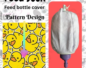 Bespoke Duck Print Feed Sock | Feed Bottle Cover | 500ml or 1L | Pre Order