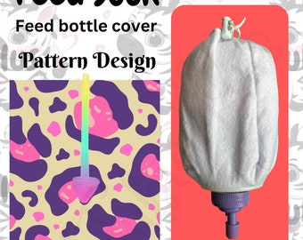 Bespoke Leopard Print Feed Sock | Feed Bottle Cover | 500ml or 1L | Pre Order