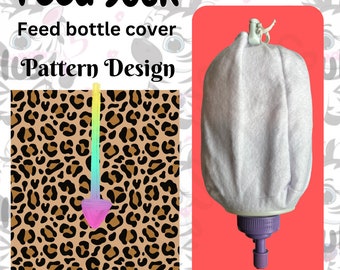 Bespoke Leopard Print Feed Sock | Feed Bottle Cover | 500ml or 1L | Pre Order