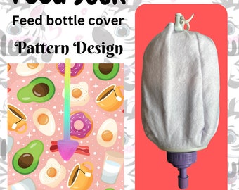 Bespoke Food Print Feed Sock | Feed Bottle Cover | 500ml or 1L | Pre Order