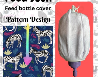 Zebra Print Feed Sock | Feed Bottle Cover | 500ml or 1L | Pre Order