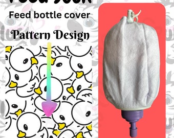 Bespoke Duck Print Feed Sock | Feed Bottle Cover | 500ml or 1L | Pre Order