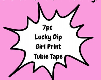7pc Luck Dip Girl Print tubie tape, nj tube, ng tube, medical tape, Tubie bundle