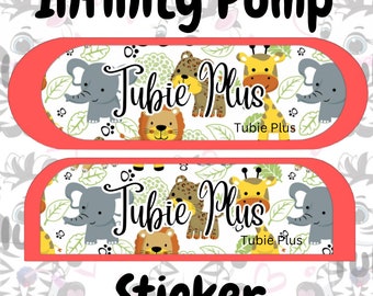 Personalised Animal Print Pump stickers | infinity or infinity 3 pumps, Feeding Pump Sticker Decal,Gloss/Holographic