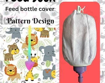 Bespoke Baby Animal Print Feed Sock | Feed Bottle Cover | 500ml or 1L | Pre Order