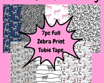 7 Stück Full Zebra Print Tubie Tape, NJ Tube, NG Tube, medizinisches Tape, Tubie Bundle