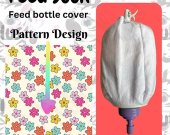 Bespoke Floral Print Feed Sock | Feed Bottle Cover | 500ml or 1L | Pre Order