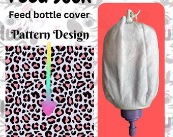 Bespoke Leopard Print Feed Sock | Feed Bottle Cover | 500ml or 1L | Pre Order