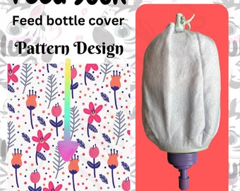 Bespoke Floral Print Feed Sock | Feed Bottle Cover | 500ml or 1L | Pre Order