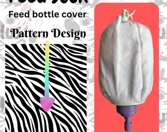 Zebra Print Feed Sock | Feed Bottle Cover | 500ml or 1L | Pre Order