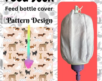 Bespoke Dog Print Feed Sock | Feed Bottle Cover | 500ml or 1L | Pre Order