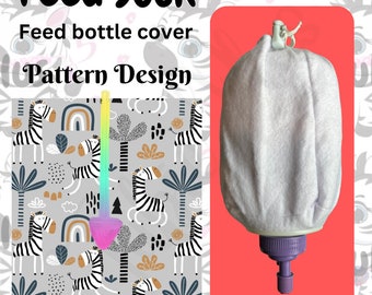 Zebra Print Feed Sock | Feed Bottle Cover | 500ml or 1L | Pre Order