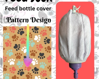 Bespoke Dog Print Feed Sock | Feed Bottle Cover | 500ml or 1L | Pre Order