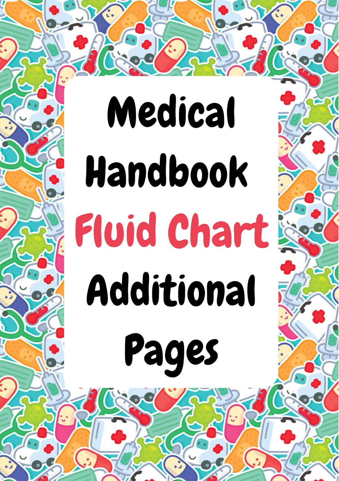 Fluid Input/output Chart A5 Double Sided for Binder Insert of Medical ...