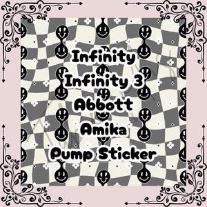 Personalisierter Karo Smiley Pump Aufkleber | Unendlichkeit | Unendlich 3 | FreeGo/Abbott | Amika