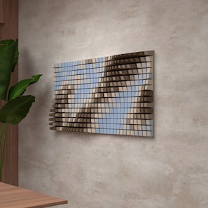 02_03 - HIGH TIDE - FIVE colours 3D wall plastic ar diy paper art sculpture parametric design relief pattern Laser-cutter template