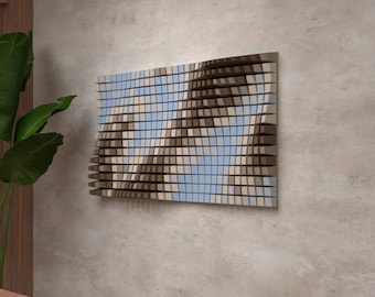 02_03 - HIGH TIDE - FIVE colours 3D wall plastic ar diy paper art sculpture parametric design relief pattern Laser-cutter template