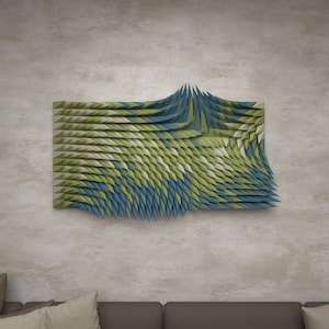 01_01 - WINDY FUR - FIVE colours 3D wall plastic ar diy paper art sculpture parametric design relief pattern Laser-cutter template image 1