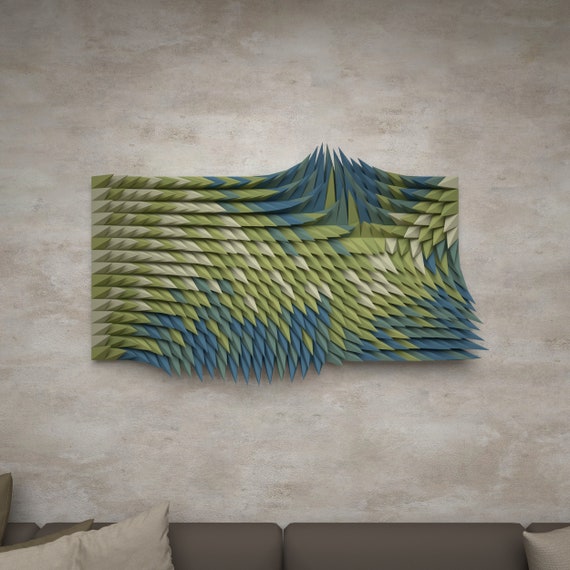 01_01 - WINDY FUR - FIVE colours 3D wall plastic ar diy paper art sculpture parametric design relief pattern Laser-cutter template