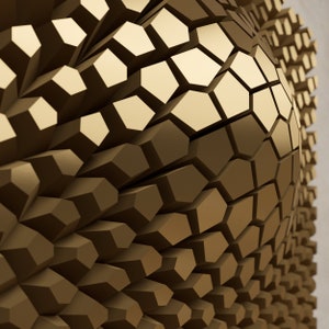 07_04 - CRACKED BULGE - FIVE colours 3D wall plastic ar diy paper art sculpture parametric design relief pattern Laser-cutter template