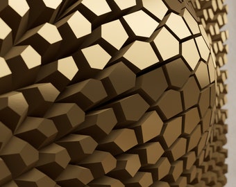 07_04 - CRACKED BULGE - FIVE colours 3D wall plastic ar diy paper art sculpture parametric design relief pattern Laser-cutter template