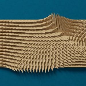01_01 - WINDY FUR - FIVE colours 3D wall plastic ar diy paper art sculpture parametric design relief pattern Laser-cutter template image 4