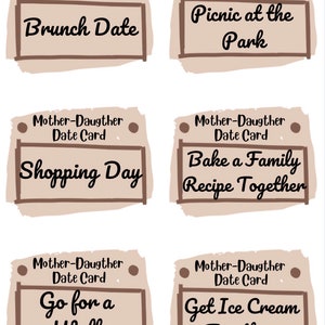 Mother-daughter Date Cards/mother's Day Gift/mother's Day Present/mother-daughter Date Ideas/mom ...