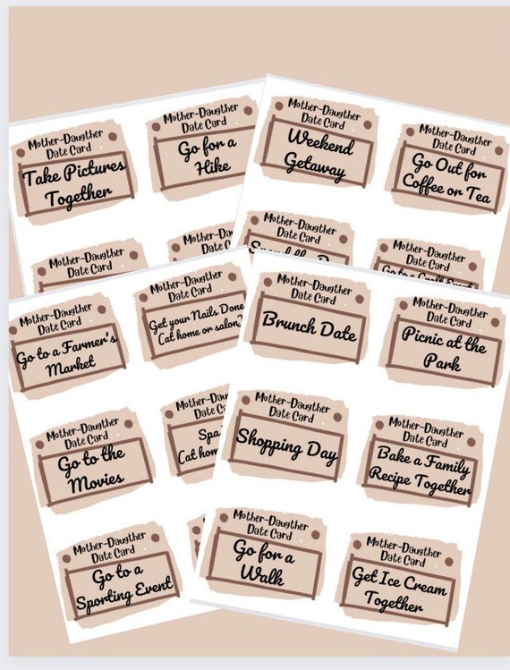 Mother-daughter Date Cards/mother's Day Gift/mother's - Etsy