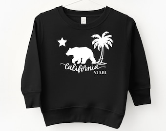 California Vibes Toddler Sweatshirt, California Vibes Infant Sweatshirt, Baby Sweatshirt, Cali Vibes Only Long Sleeve Little Kids Sweater