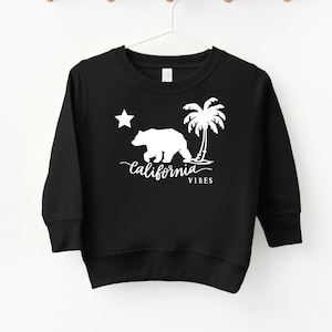 California Vibes Toddler Sweatshirt, California Vibes Infant Sweatshirt, Baby Sweatshirt, Cali Vibes Only Long Sleeve Little Kids Sweater
