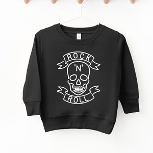 ROCK N ROLL Kleinkind Sweatshirt, Jungen, Mädchen, Kinder Unisex Sweatshirt, Rock &#39;N&#39; Roll Schädel Kleinkinder Langarm Pullover