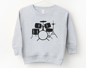 Drum Set Toddler Sweatshirt: Unisex Kids Long Sleeve Sweater
