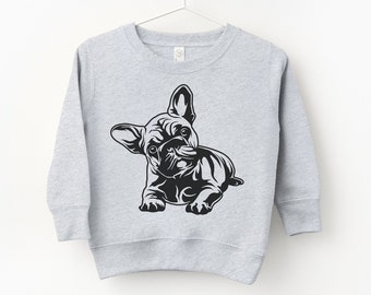 French Bulldog Toddler Sweatshirt, French Bulldog Kids Sweatshirt, Frenchie Unisex Kids Sweatshirt, French Bulldog Little Kids Sweater