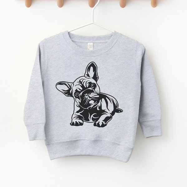 Franse Bulldog peuter sweatshirt, Franse Bulldog kindersweatshirt, Frenchie Unisex kindersweatshirt, Franse Bulldog kleine kindertrui