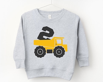 2nd Birthday Dump Truck Toddler Sweatshirt: Construction Theme