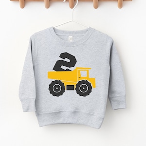 2nd Birthday Dump Truck Toddler Sweatshirt: Construction Theme