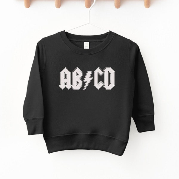 ABCD Toddler Sweatshirt, ABCD Baby Sweatshirt, Abcd Infant Sweatshirt, Rock n Roll ABCD Rocker Kids Sweatshirt