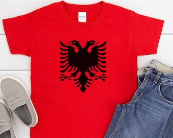 Albanian Flag Double-Headed Eagle Youth T-shirt