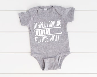 Personalised Baby Vest Bodysuit Romper Funny Humorous Poop Loading Gift Birthday 