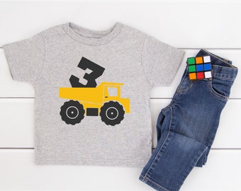Shirt voor 3e verjaardag dumper: kindert-shirt met constructiethema