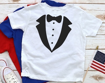 Faux Tuxedo Kids Shirt: Unisex Cotton T-Shirt