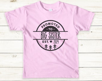 Promoted To Big Sister 2024 Girls T-shirt, Promoted To Big Sister 2024 Toddler Tshirt, Promoted To Big Sister 2024 Infant T Shirt