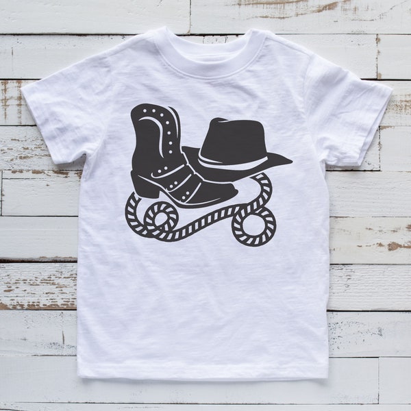 Cowboy Boots Hat and Rope Kids Shirt, Cowgirl Rodeo Toddler T-shirt, Cowboy Lasso Youth Tee, Infant Bodysuit, Rodeo Cowboy Kids Sweatshirt