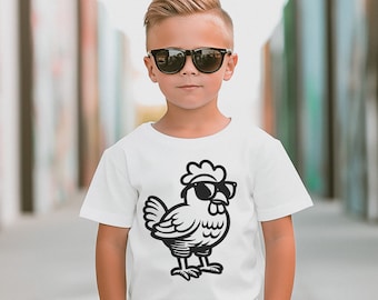 Chicken Sunglasses Kids Shirt: Funny Toddler Tee or Sweatshirt