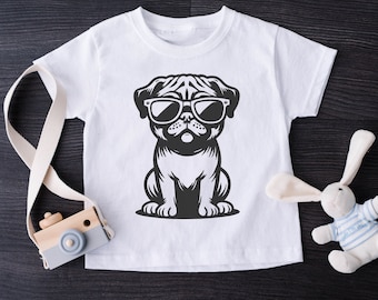 Pug Sunglasses Kids Shirt, Toddler T-shirt, Infant Bodysuit