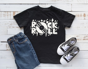 ROCK N ROLL Kids T-shirt, Infant, Toddler, Youth, Old School Rock & Roll Record T-shirt, Toddler Rock 'n' Roll, Infant Rock -n- Roll Shirt
