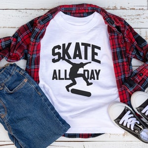 Skate All Day Kids T-Shirt: Unisex Skater Tee