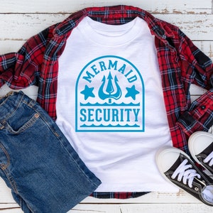 Mermaid Security Kids T-Shirt: Unisex Cotton Tee