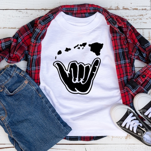 Shaka Sign Hawaiian Islands Kids Shirt, Toddler, Infant or Youth T-shirt, Boys, Girls, Children's Tshirt, Hang Loose Hawaii Kids T Shirt